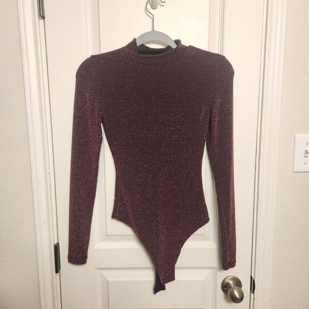 GB Metallic Mock Neck Bodysuit Size S
